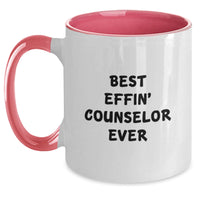 Load image into Gallery viewer, Funny Counselor Gifts from Friends to Counselor Two Tone Coffee Mug Best Effin&#39; Counselor Ever Christmas Unique - Main
