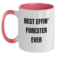 Load image into Gallery viewer, Funny Forester Gifts for Men, Best Effin&#39; Forester Two Tone Coffee Mug, Unique Christmas Memorable Presents for Forester Lovers from Friends - Main
