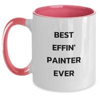 Load image into Gallery viewer, Funny Painter Gifts for Men, Unique Two Tone Coffee Mugs, 'Best Effin' Painter Ever' Christmas - Main
