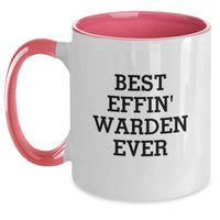 Load image into Gallery viewer, Funny Warden Gifts from Friends Christmas Unique Mugs, Best Effin' Ever Two Tone Coffee Mug, Black and White - Main
