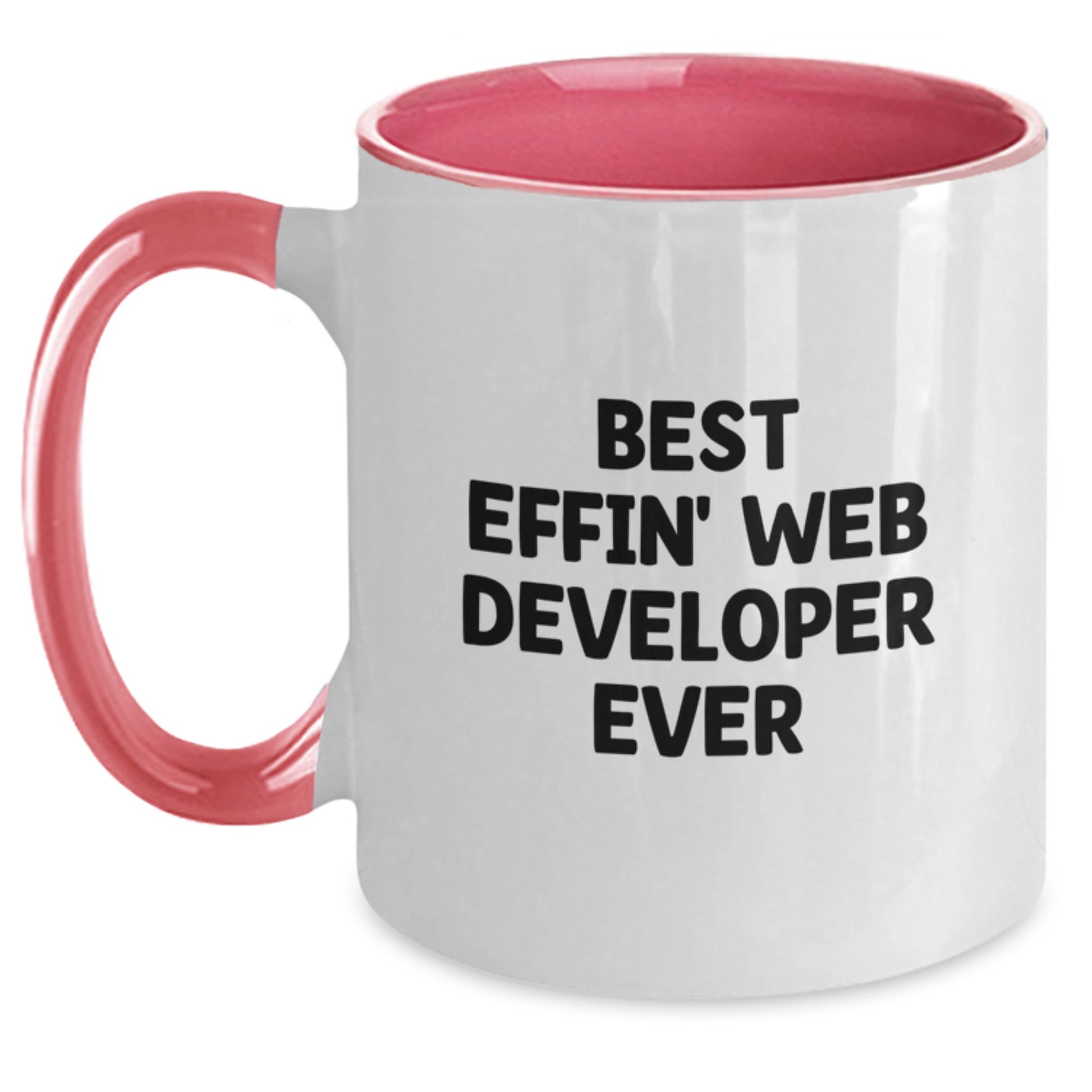 Funny Web Developer Gifts - Best Effin' Web Developer Ever Two Tone Coffee Mug, Christmas Unique Presents for Men, Women, Friends, Coworkers, Family - Main