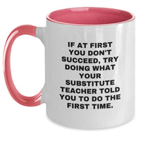 Load image into Gallery viewer, Funny Substitute Teacher Gifts for Coworkers - Two Tone Coffee Mug with Encouragement Quote, Black and White - Main

