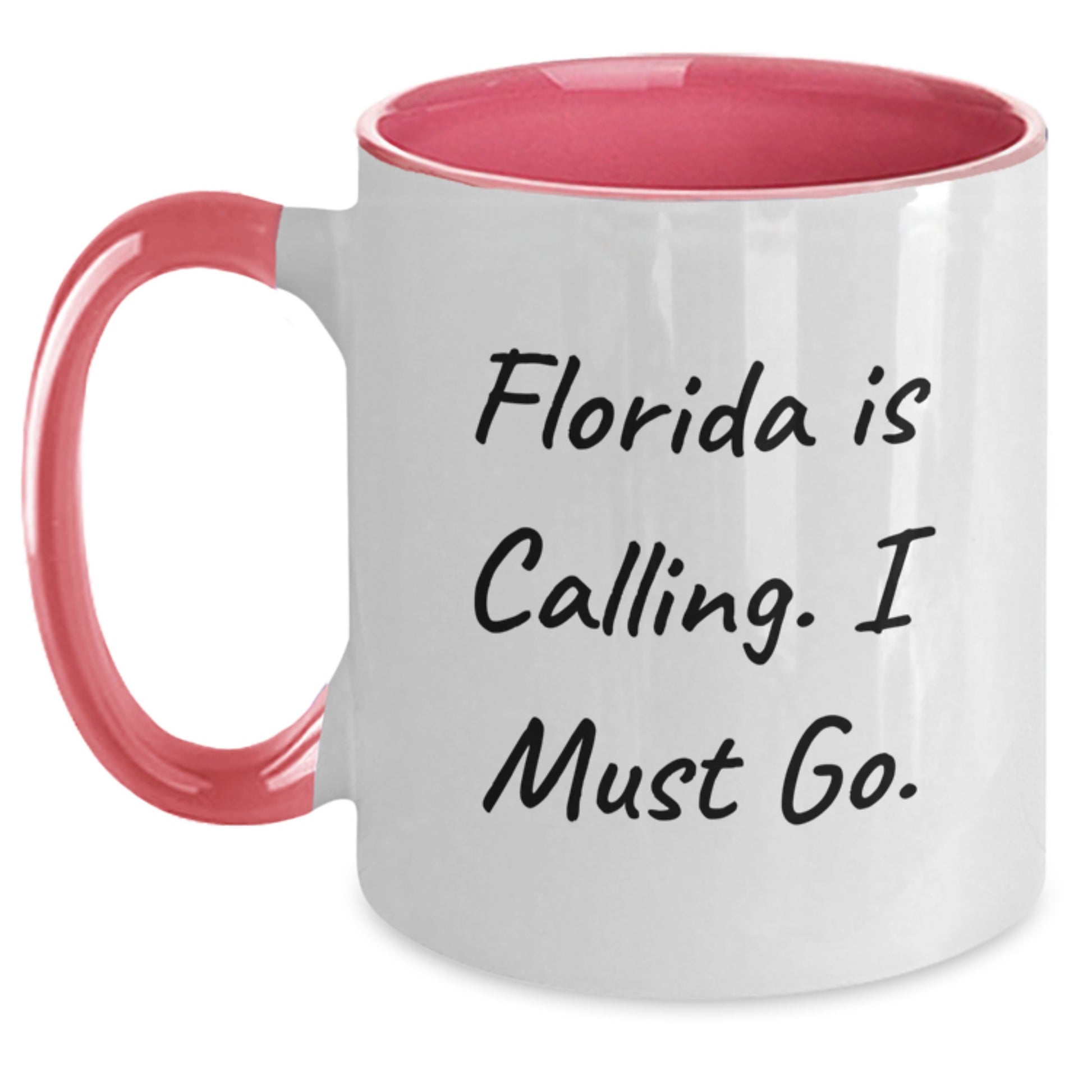 Florida Gifts for Men Women Friends Family - Two Tone Coffee Mug with Funny Quote 'Florida Is Calling I Must Go' - Main