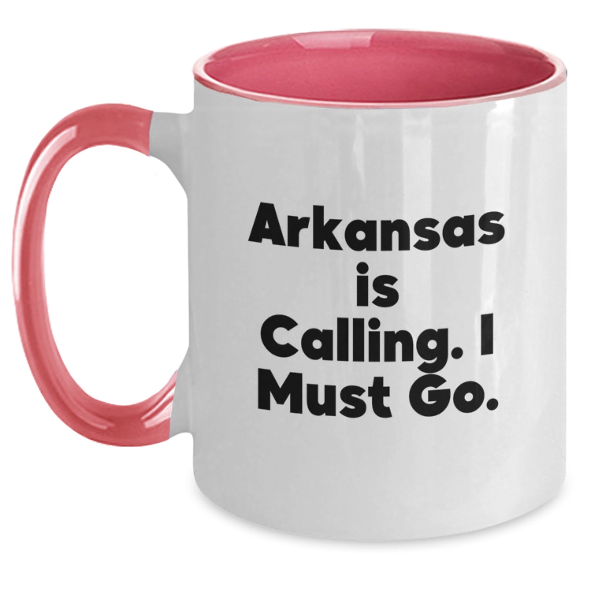 Arkansas Gifts for Friends from Little Rock - Funny Two Tone Coffee Mug 'Arkansas Is Calling' - Main