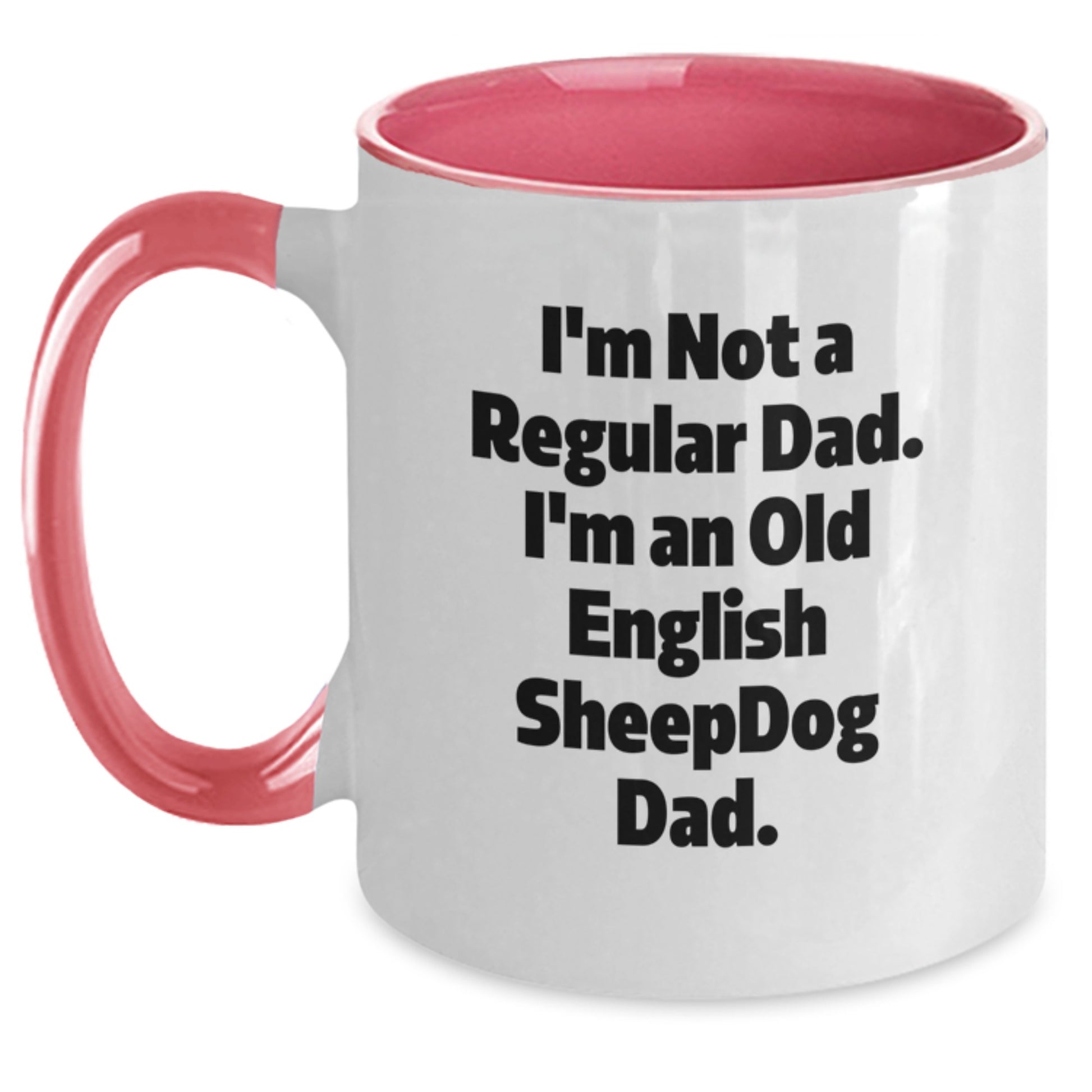 Funny Old English SheepDog Gifts for Dad Graduation Two Tone Coffee Mug, Gifts from Men, Women, Family, Friends - Main