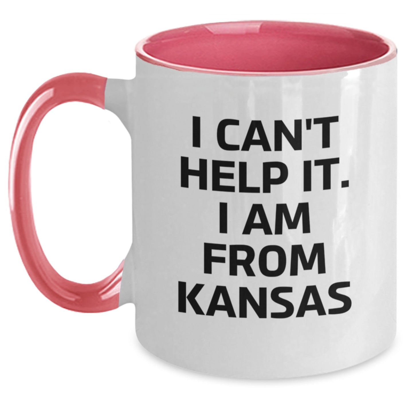 Kansas Two Tone Coffee Mugs Funny I Can't Help It I Am From Kansas Gifts for Men Women Friends Family - Main