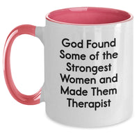 Load image into Gallery viewer, Funny Therapist Quote Gifts from Women - Two Tone Christmas Mug with Strong Women Quote, Ideal Gifts for Therapist Coworkers, Unique Coffee Mugs for Women Therapists - Main

