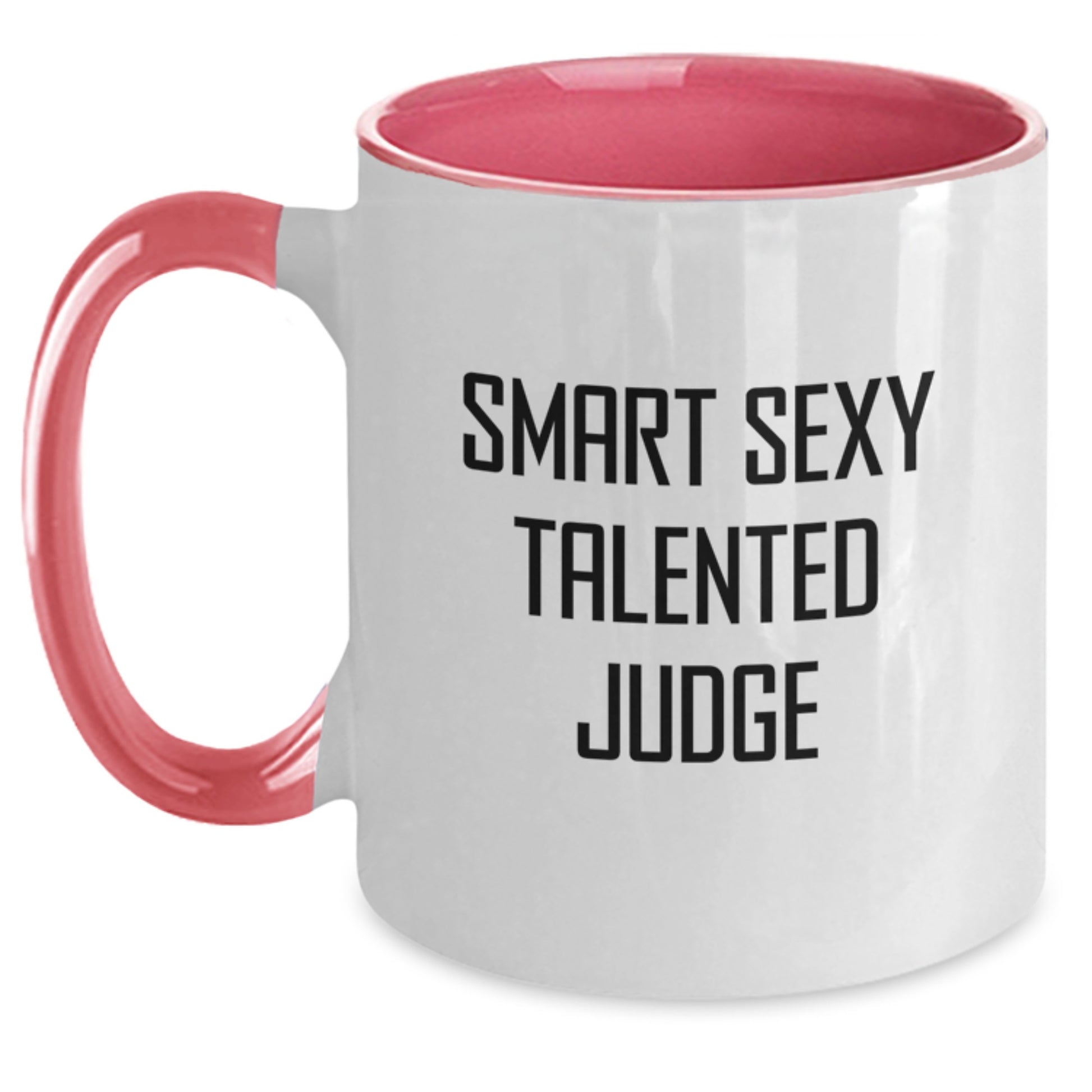 Funny Judge Gifts from Friends for Graduation Unique Two Tone Coffee Mugs with Smart Sexy Talented Quotes, Black and White - Main