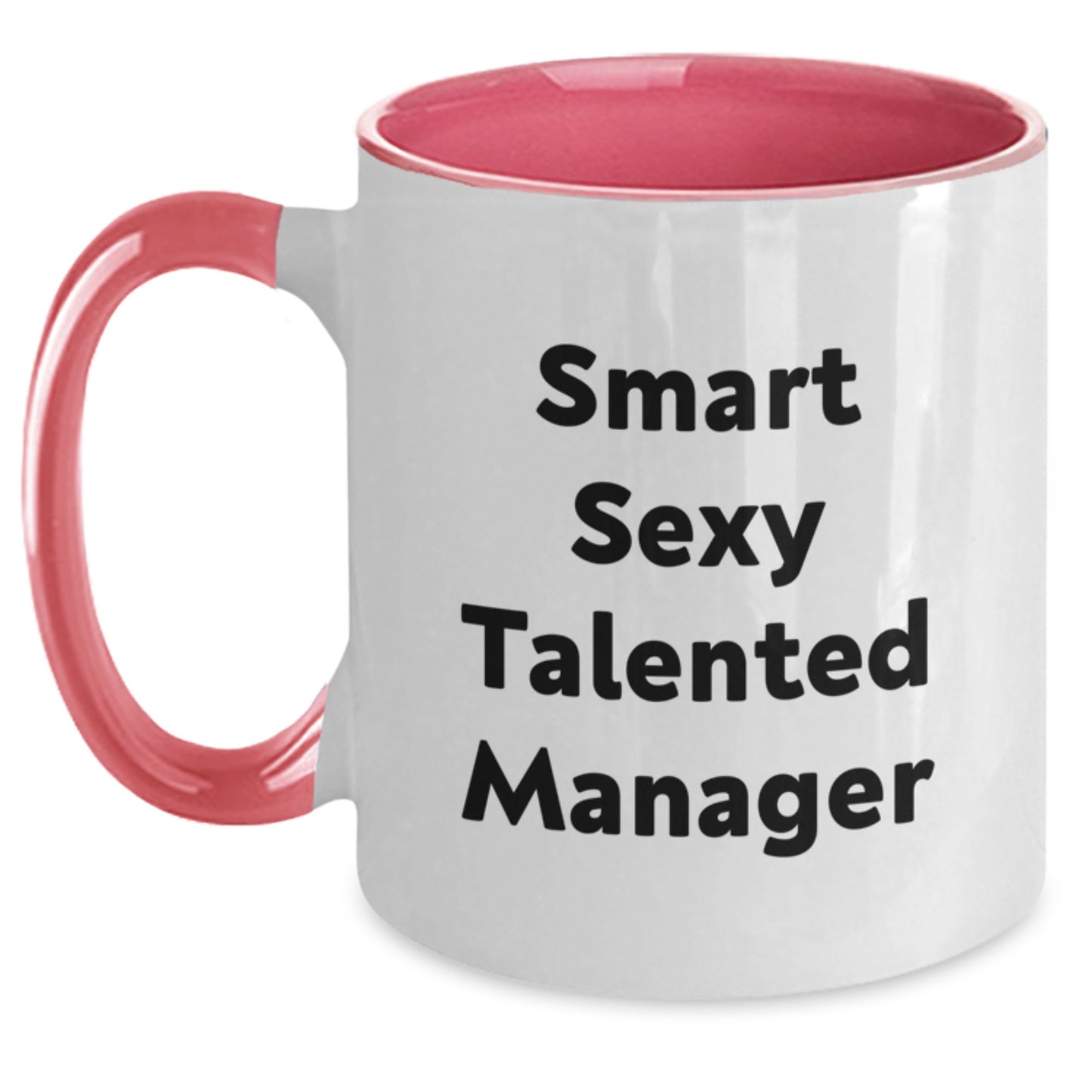 Funny Manager Gifts from Friends Two Tone Coffee Mug with Smart Sexy Talented Quote for Graduation - Black and White - Main