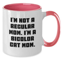 Load image into Gallery viewer, Bicolor Cat Mom Gifts from Family and Friends - Funny Two Tone Coffee Mug for Christmas Morning - Additional

