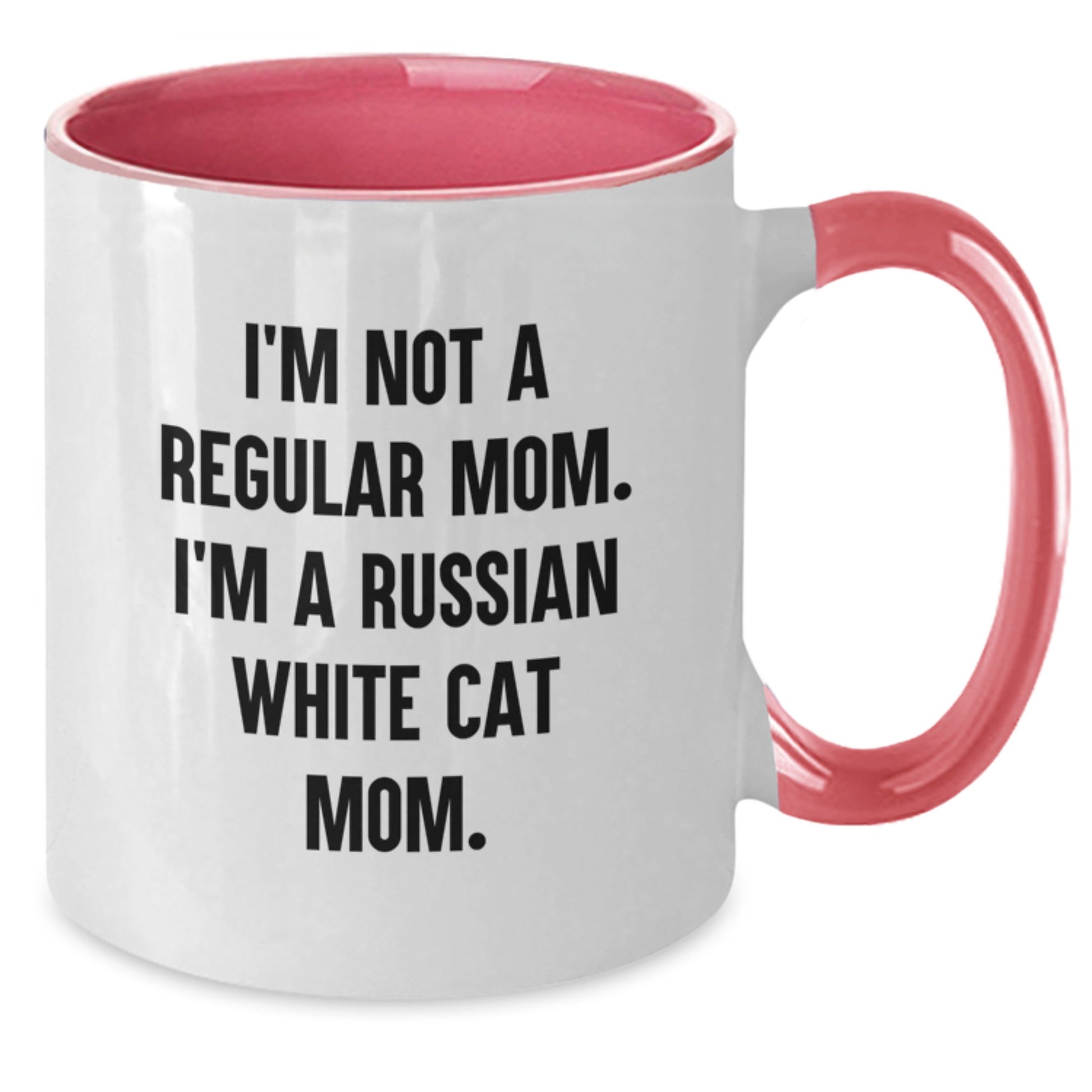 Funny Russian White Cat Mom Gifts from Friends and Family for Russian White Cat Enthusiasts Graduation Unique Gifts Two Tone Coffee Mug - Additional
