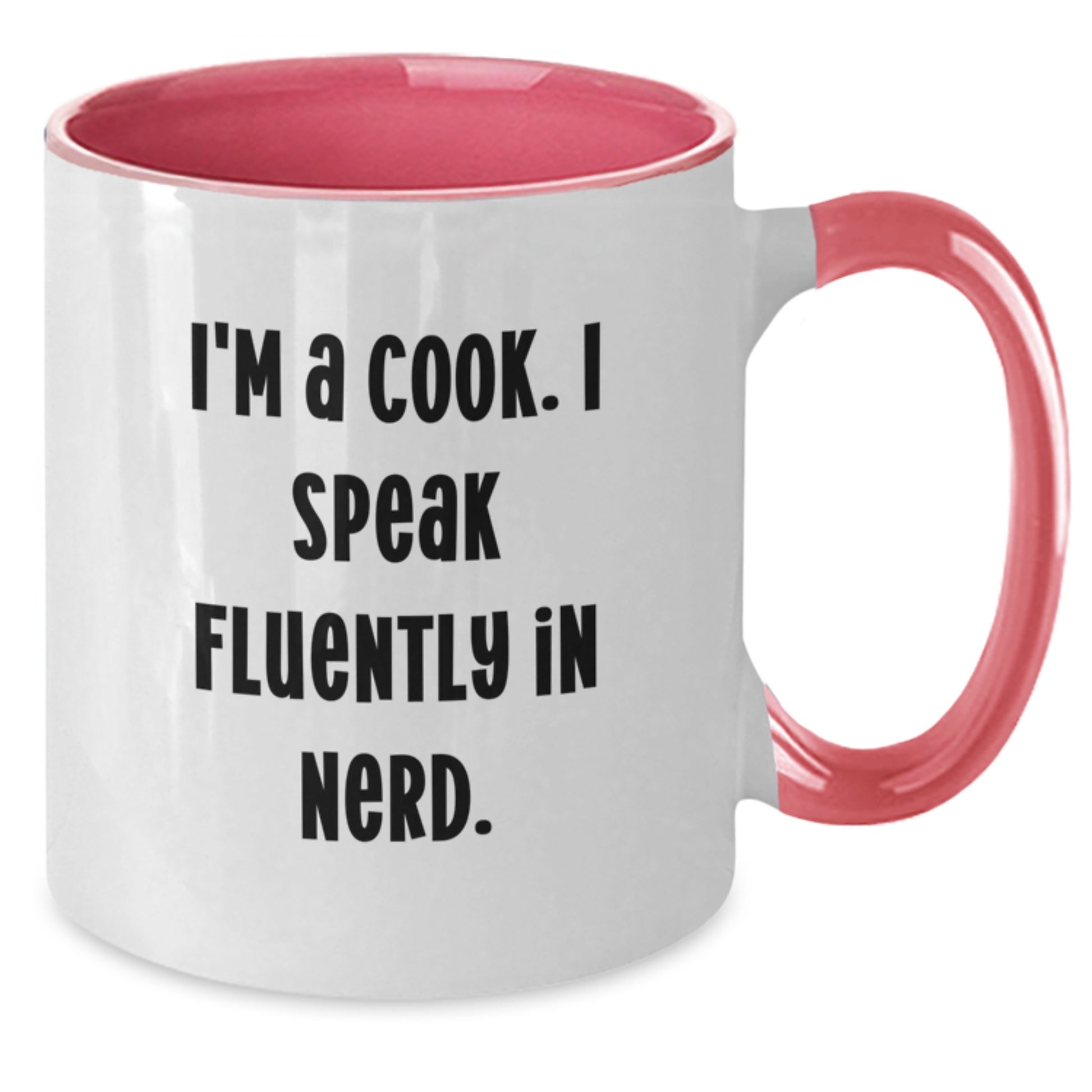Funny Cook Gifts for Men from Friends, Two Tone Coffee Mugs with I'm A Cook. I Speak Fluently In genius. Quote, Perfect Graduation Unique Gifts - Additional