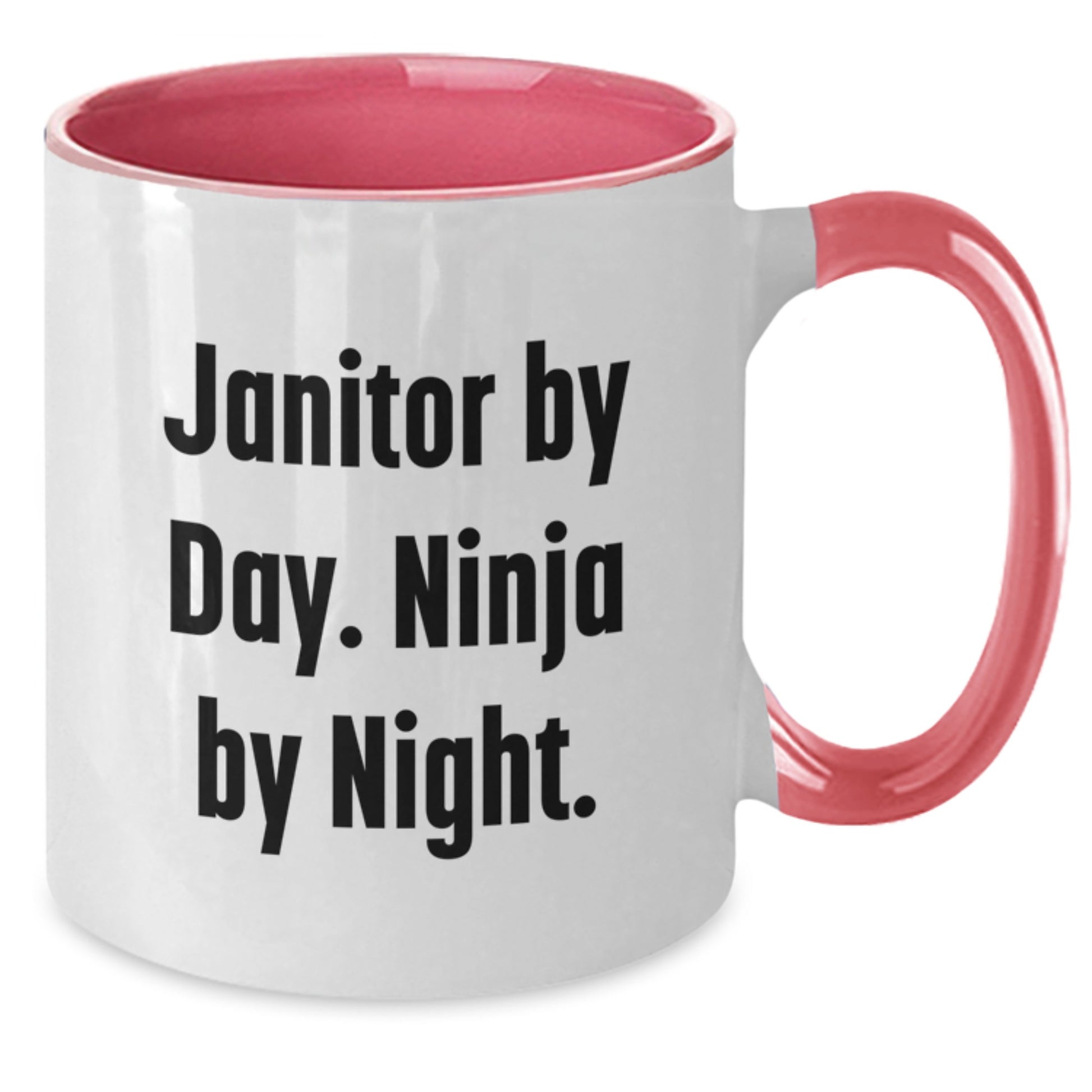 Funny Janitor Gifts from Friends or Family, Inspirational Graduation Unique Janitor Two Tone Coffee Mugs - Additional