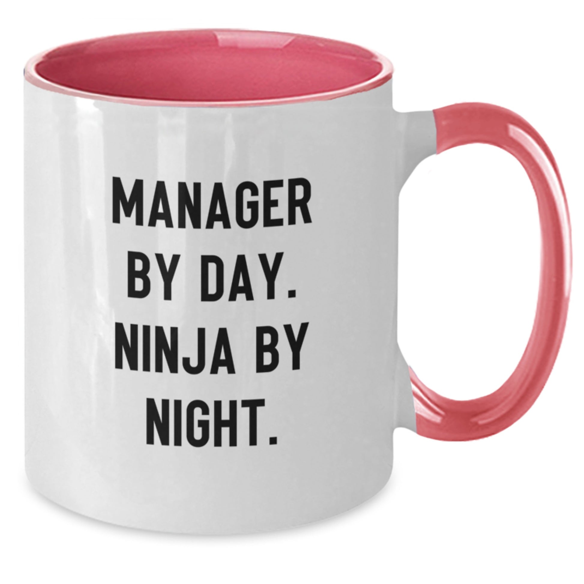 Funny Manager Gifts for Men - Manager By Day. Ninja By Night. Two Tone Coffee Mug, Graduation Unique Gifts from Friends - Additional