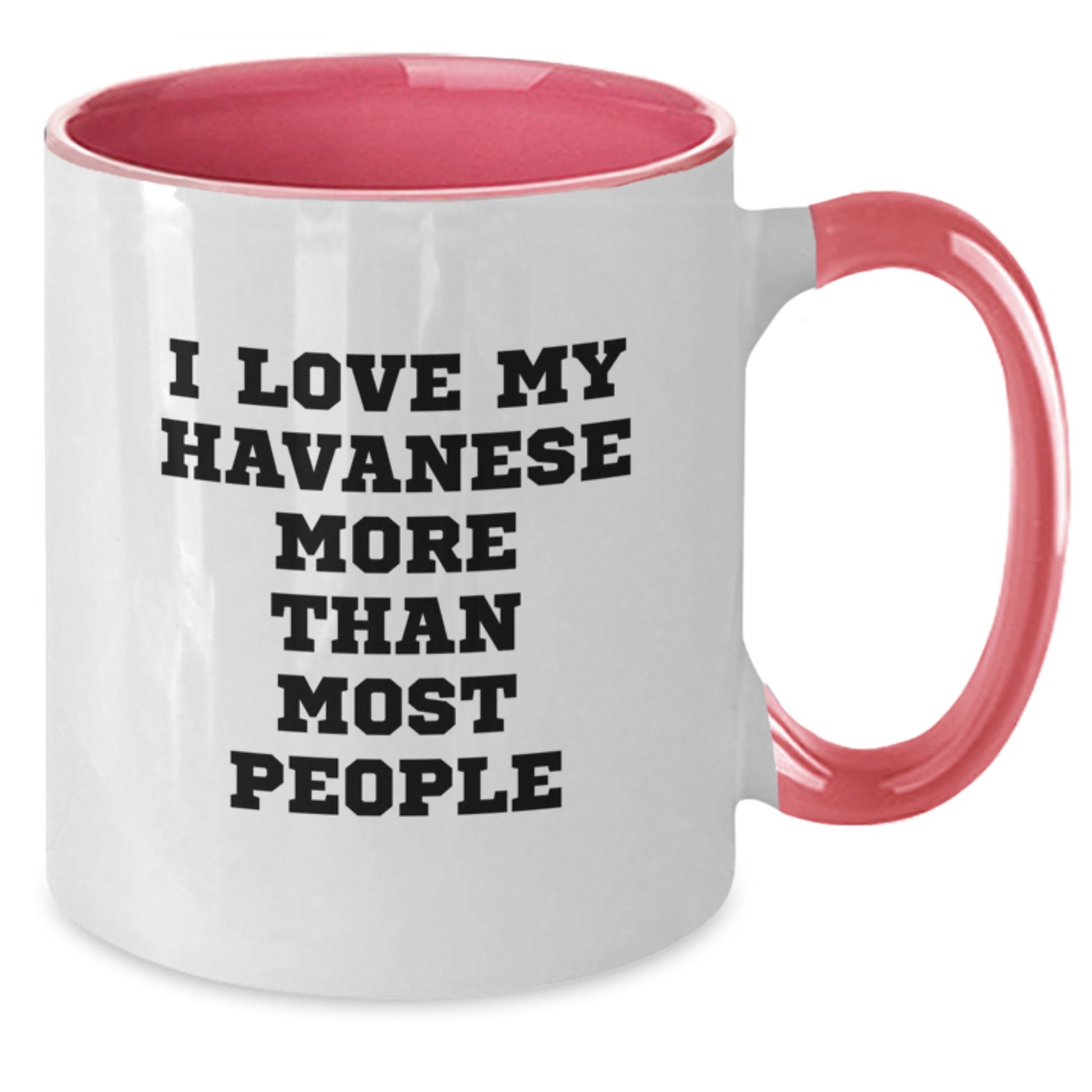 Funny Havanese Dog Lover Gifts from Friends for Birthday - Two Tone Coffee Mug with I Love My Havanese More Than Most People Quote - Additional
