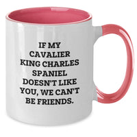 Load image into Gallery viewer, Funny Cavalier King Charles Spaniel Dog Gifts from Friends for Birthday, Two Tone Coffee Mug, &#39;If My Cavalier King Charles Spaniel Doesn&#39;t Like You, We Can&#39;t Be Friends.&#39; - Additional
