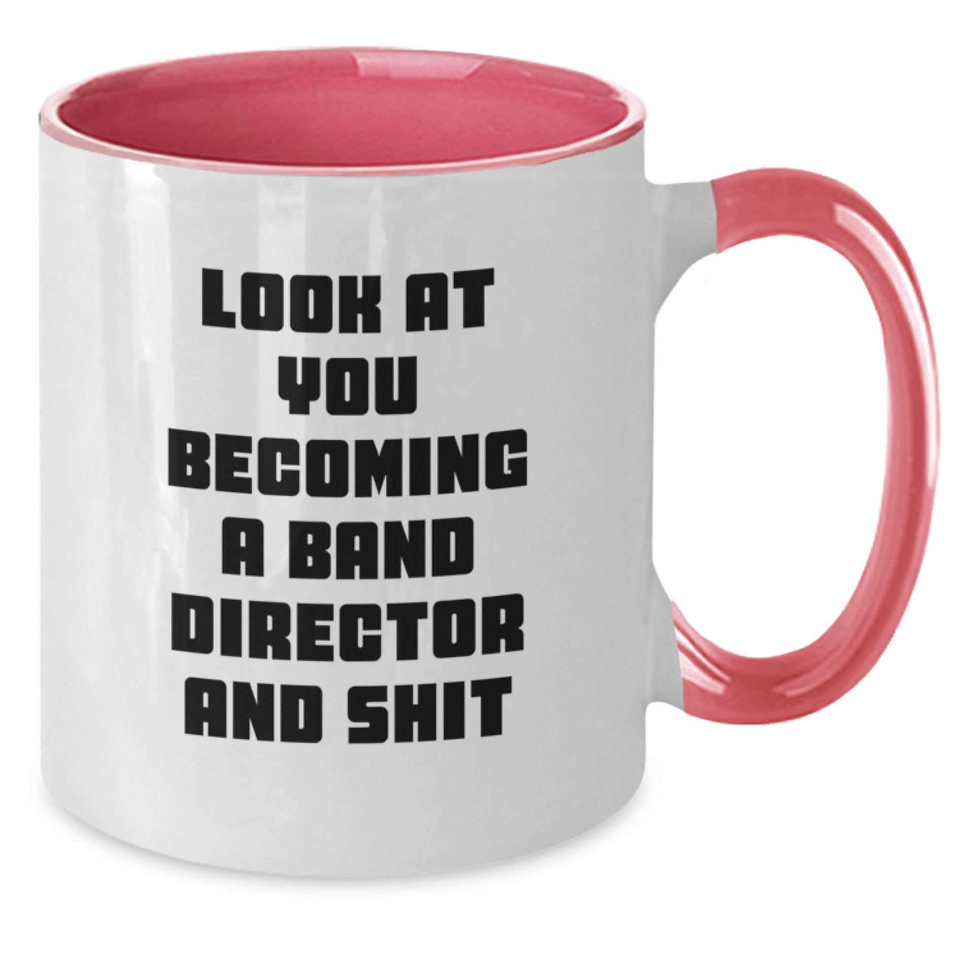 Funny Band Director Gifts for Him from Friends - Look At You Becoming A and Shit Two Tone Coffee Mug, Graduation Unique Gifts for Men, Black and White - Additional