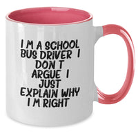 Load image into Gallery viewer, Funny School Bus Driver Gifts from Friends - Inspirational Two Tone Coffee Mug for School Bus Driver Men, Gifts for School Bus Driver Women, Graduation Unique Gifts, 11oz Ceramic Mug - Additional
