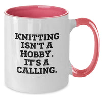 Load image into Gallery viewer, Funny Knitting Gifts for Knitting Enthusiasts - Two Tone Coffee Mug, Black and White, Red and White, Navy and White, or Pink and White, Gifts from Mom, Gifts for Knitting Lover, Birthday Unique Gifts - Additional
