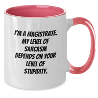Load image into Gallery viewer, Magistrate Sarcasm Coffee Mugs, Funny Gifts from Friends for Graduation, Two Tone Black and White, Red and White, Navy and White, Pink and White, 11oz Ceramic - Additional
