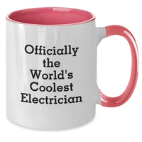Load image into Gallery viewer, Funny Electrician Gifts from Men to Electricians, Unique Two Tone Coffee Mugs for Electricians, Christmas Unique Gifts for Electricians - Officially The World&#39;s Coolest Electrician - Additional
