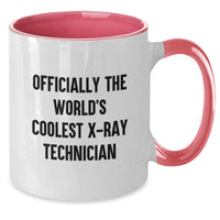 Load image into Gallery viewer, Funny X-Ray Technician Gifts, Two Tone Christmas Mug, Officially The Worlds Coolest X-ray Technician Quote, Gifts from Friends for X-Ray Technician - Additional
