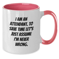 Load image into Gallery viewer, Funny Attendant Gifts from Friends, Unique Two Tone Coffee Mugs for Attendant, Christmas Unique Gifts for Men, Women, Coworkers, Family - Additional
