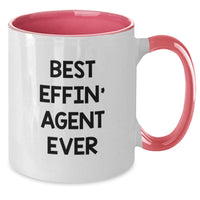 Load image into Gallery viewer, Funny Agent Two Tone Coffee Mugs Best Effin&#39; Agent Ever Gifts from Men to Agent Friends for Christmas - Additional
