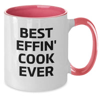 Load image into Gallery viewer, Funny Cook Gifts from Friends for Men Christmas Unique Mugs Two Tone Coffee Quote Best Effin' Cook Ever - Additional
