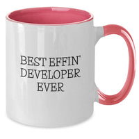 Load image into Gallery viewer, Funny Developer Gifts from Friends, Two Tone Coffee Mug, &#39;Best Effin&#39; Developer Ever&#39; Christmas Unique Gifts for Developer Men - Additional
