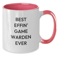 Load image into Gallery viewer, Funny Game Warden Gifts from Friends - Best Effin&#39; Game Warden Ever Two Tone Coffee Mug, Birthday Unique Presents for Men, Women, Family, Coworkers - Additional

