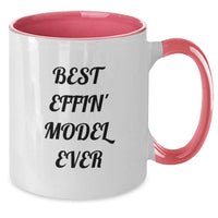 Load image into Gallery viewer, Funny Gifts for Model Enthusiasts - Best Effin&#39; Model Ever Two Tone Coffee Mug - Unique Christmas Unique Gifts from Friends and Family - Ceramic 11oz Mugs - Additional
