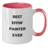 Load image into Gallery viewer, Funny Painter Gifts for Men, Unique Two Tone Coffee Mugs, 'Best Effin' Painter Ever' Christmas - Additional
