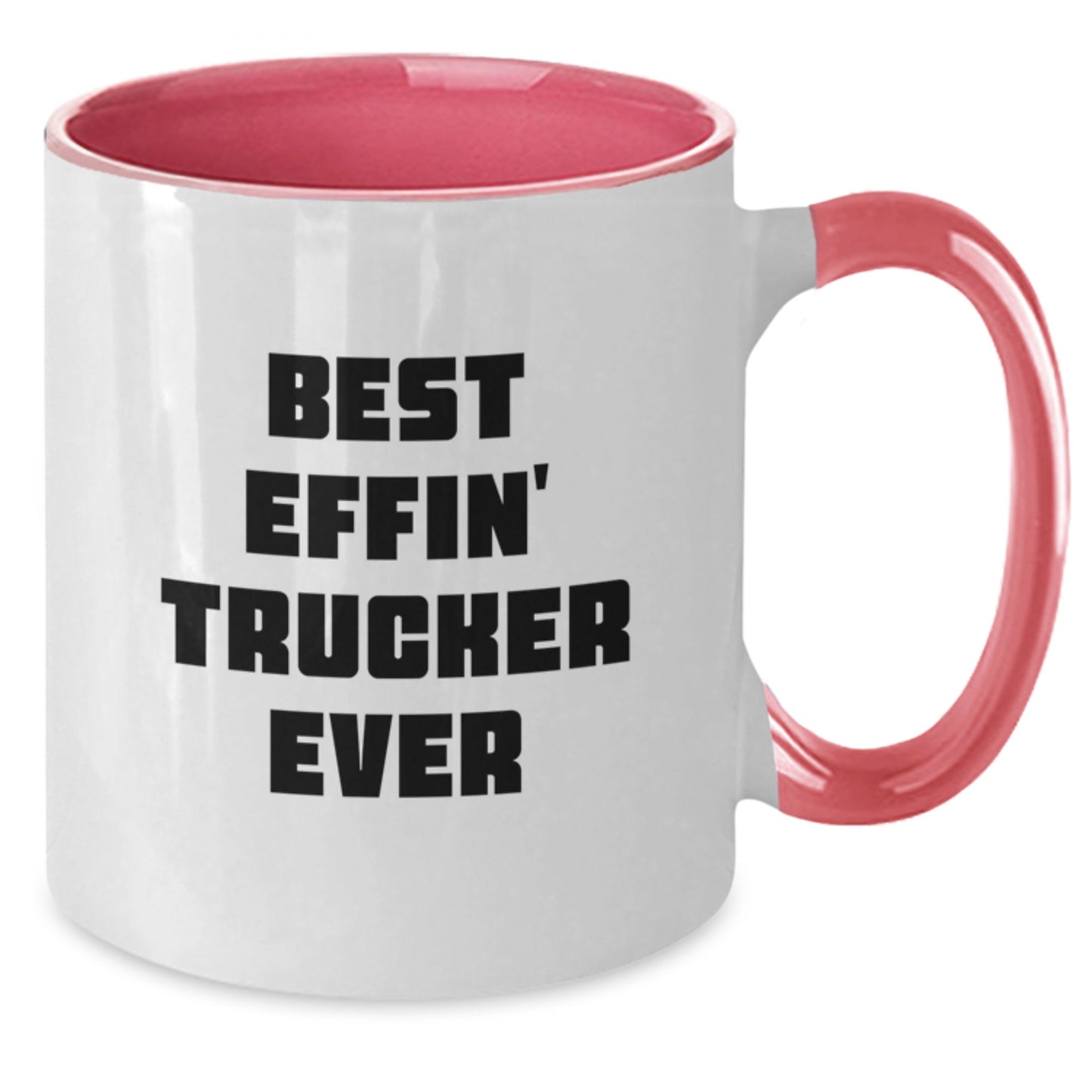 Funny Trucker Gifts from Friends, Unique Two Tone Coffee Mug for Men, Best Effin' Trucker Ever, Christmas Unique Gifts - Additional