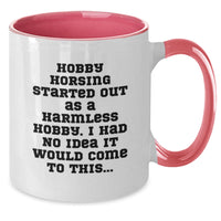 Load image into Gallery viewer, Hobby Horsing Christmas Unique Gifts from Friends, Funny Two Tone Coffee Mug with Inspirational Quote - Additional

