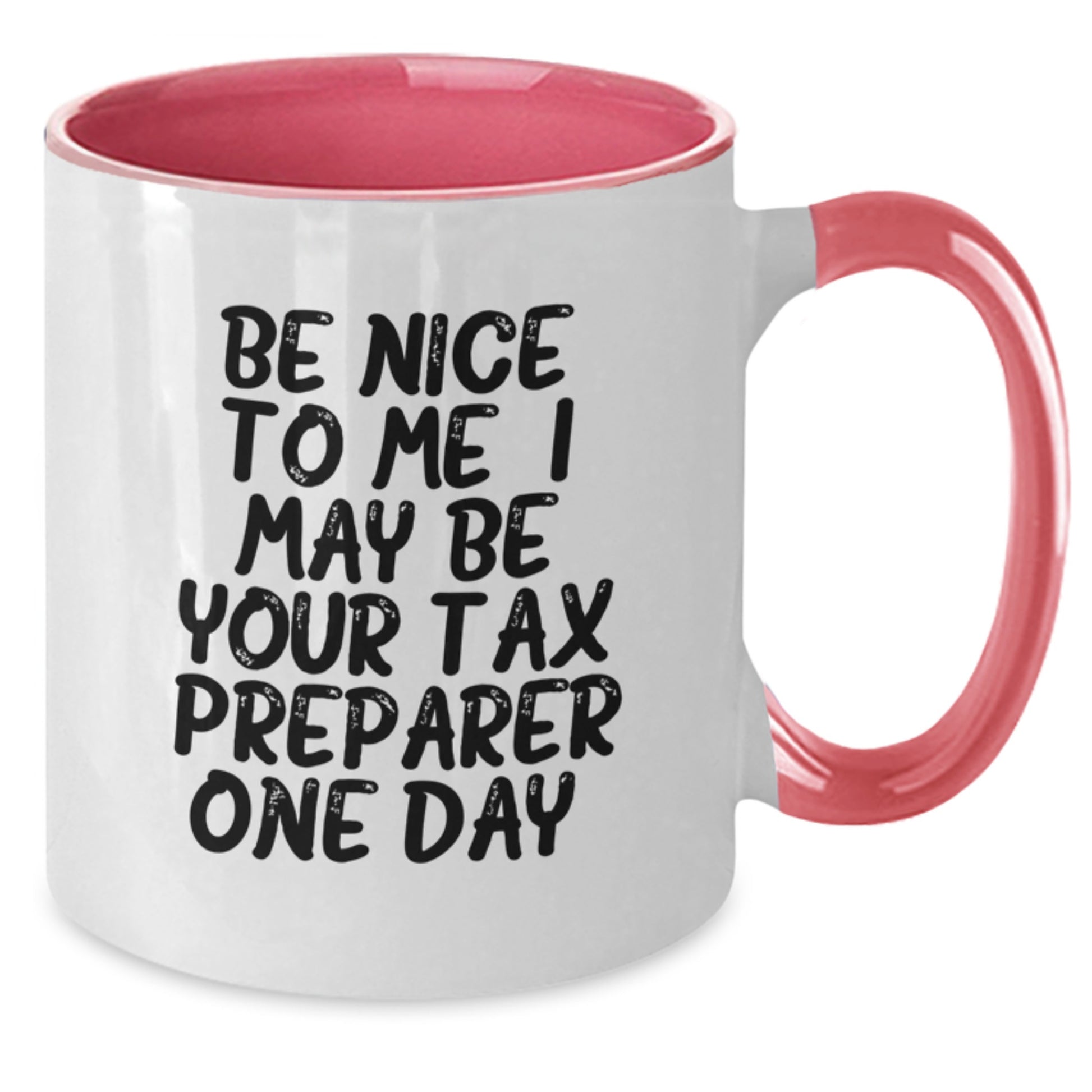 Funny Tax Preparer Gifts from Family Members, Unique Gifts for Tax Preparer Men, Two Tone Coffee Mugs, Be Nice To Me One Day - Additional