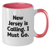 Load image into Gallery viewer, Funny New Jersey Gifts from Friends for New Jersey Lovers - New Jersey Is Calling, Two Tone Coffee Mug for Valentine's - Additional
