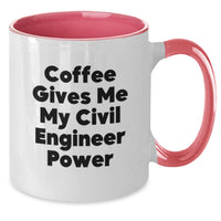 Load image into Gallery viewer, Civil Engineer Christmas Unique Gifts from Family - Funny Two Tone Coffee Mug - Additional
