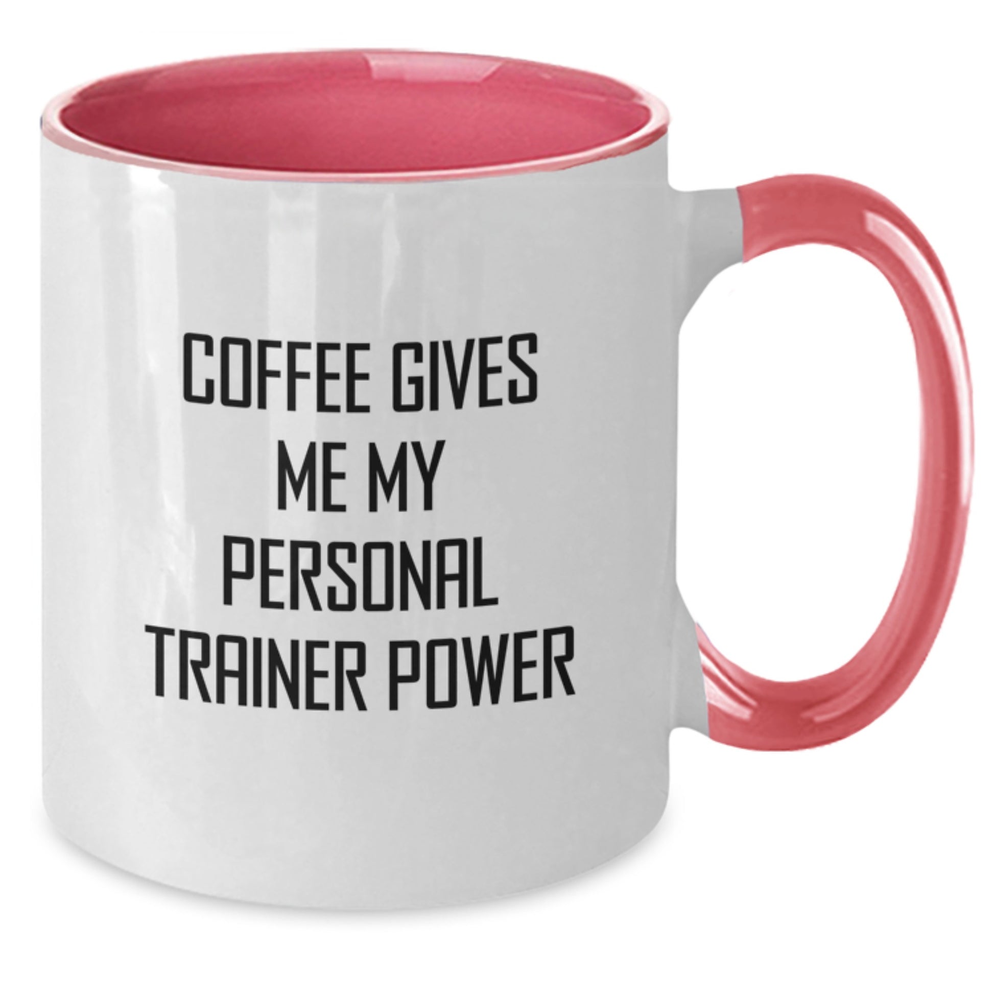Funny Personal Trainer Gifts for Men - Two Tone Coffee Mug with 'Coffee Gives Me My Personal Trainer Power' Quote - Unique Graduation Unique Gifts from Friends to Family - Additional
