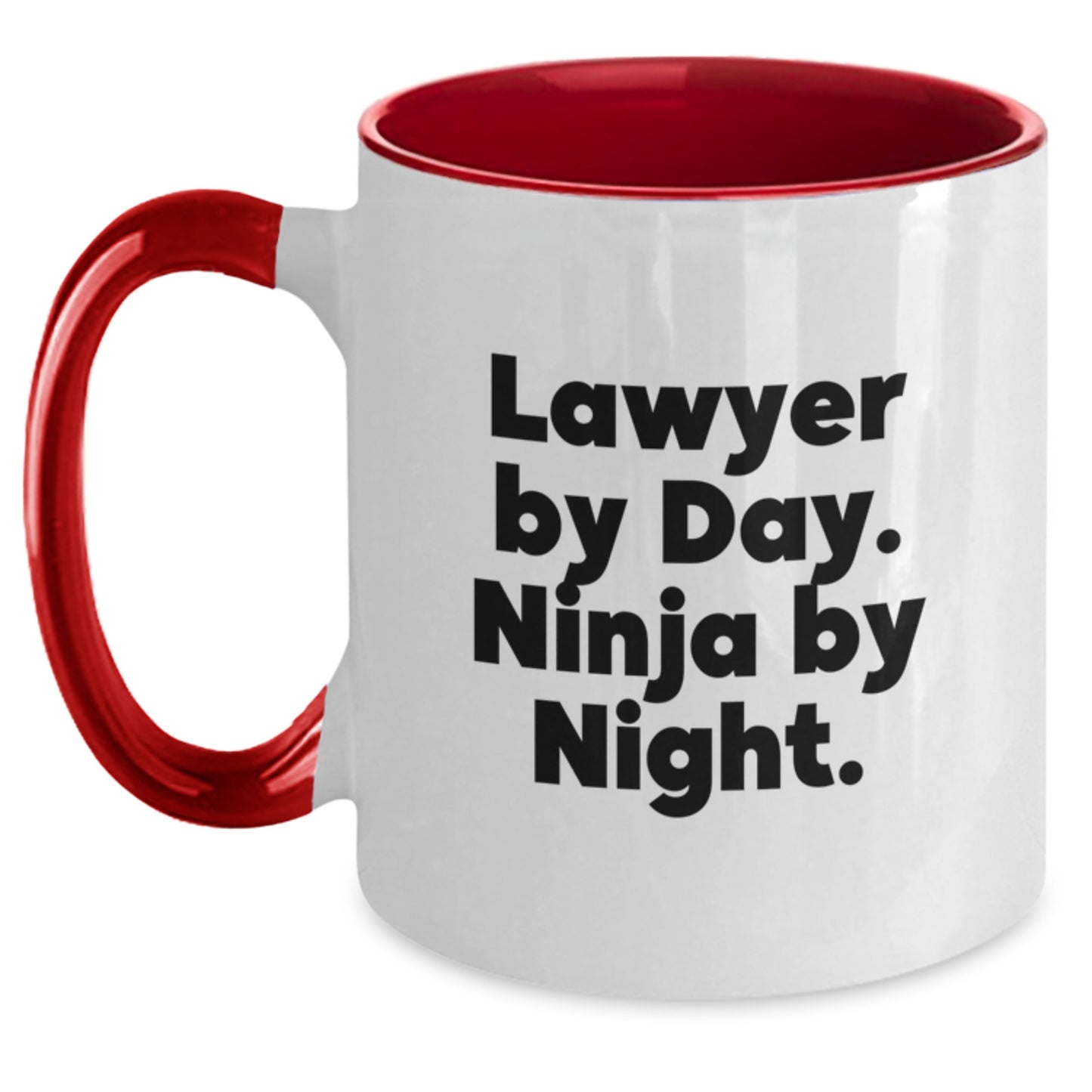 Funny Lawyer Gifts from Friends, Men, Women - Lawyer By Day. Ninja By Night. Two Tone Coffee Mug for Graduation Unique Presents - Main