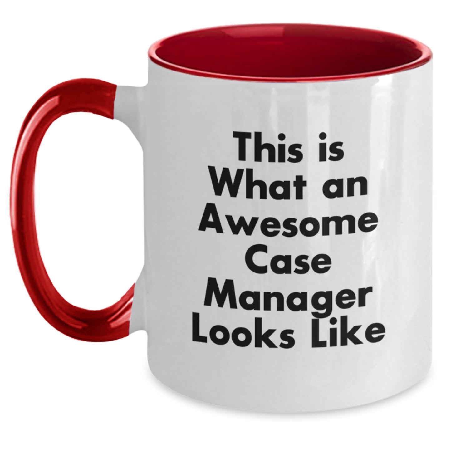Graduation Unique Gifts for Case Manager, Funny Two Tone Coffee Mug, 'This Is What An Awesome Case Manager Looks Like' - Main