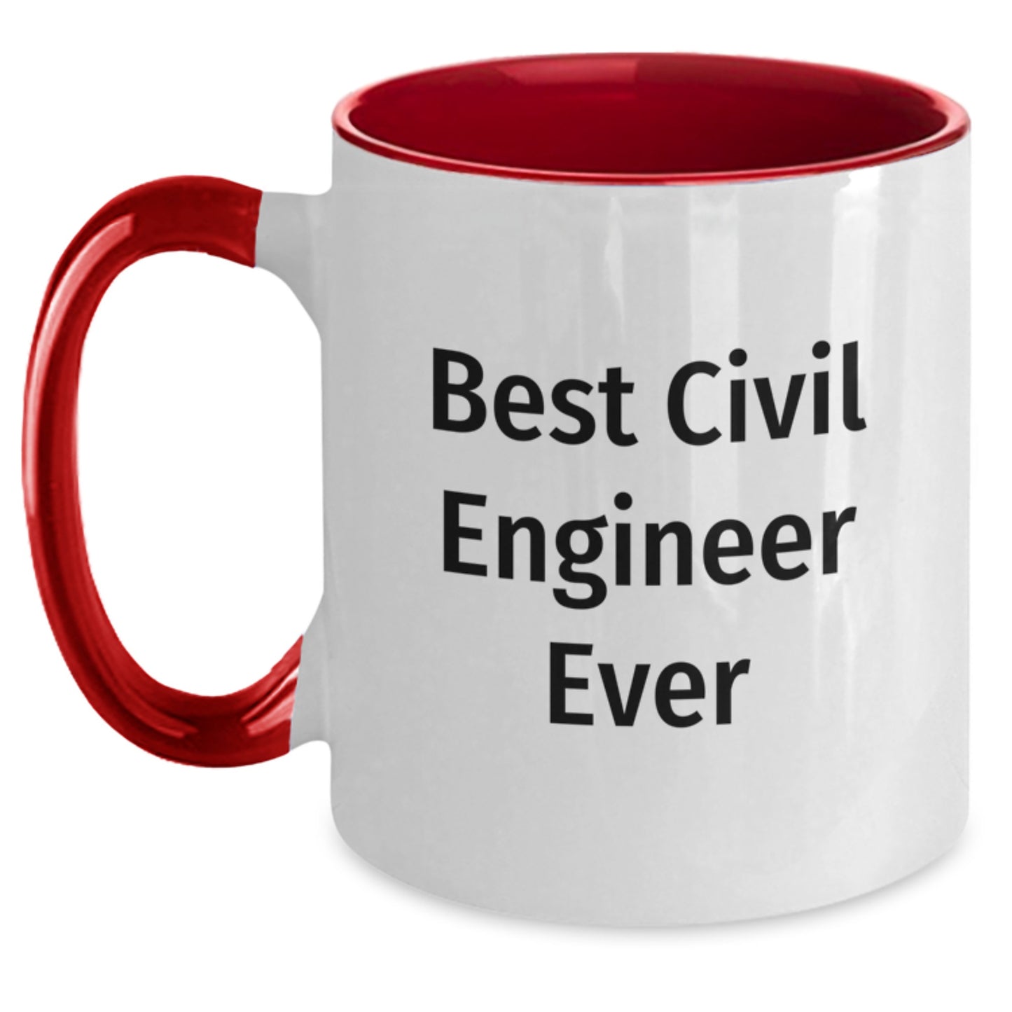 Civil Engineer Keepsake Two Tone Mug for Him Birthday Gift Red and White - Main