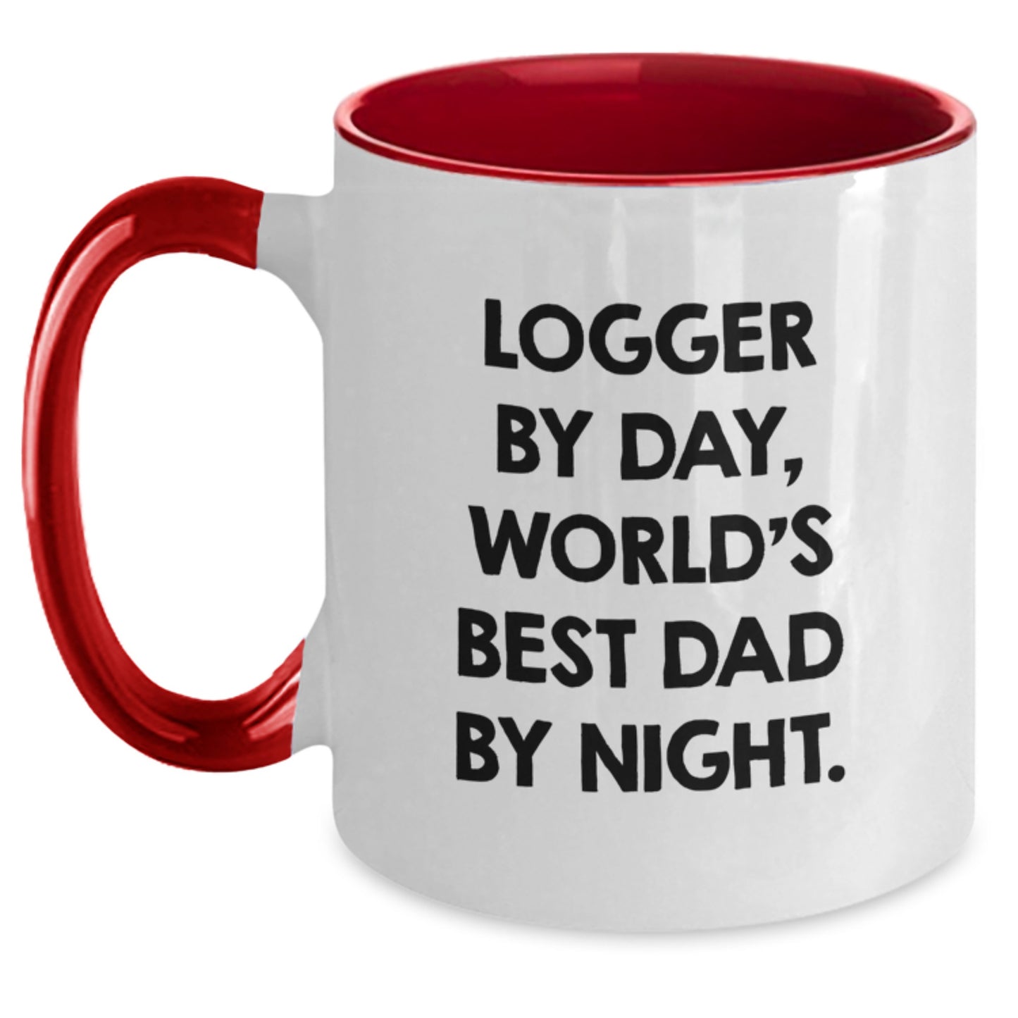 Dad Logger Keepsake Mug for Him Birthday Gift - Black & White Ceramic - Main