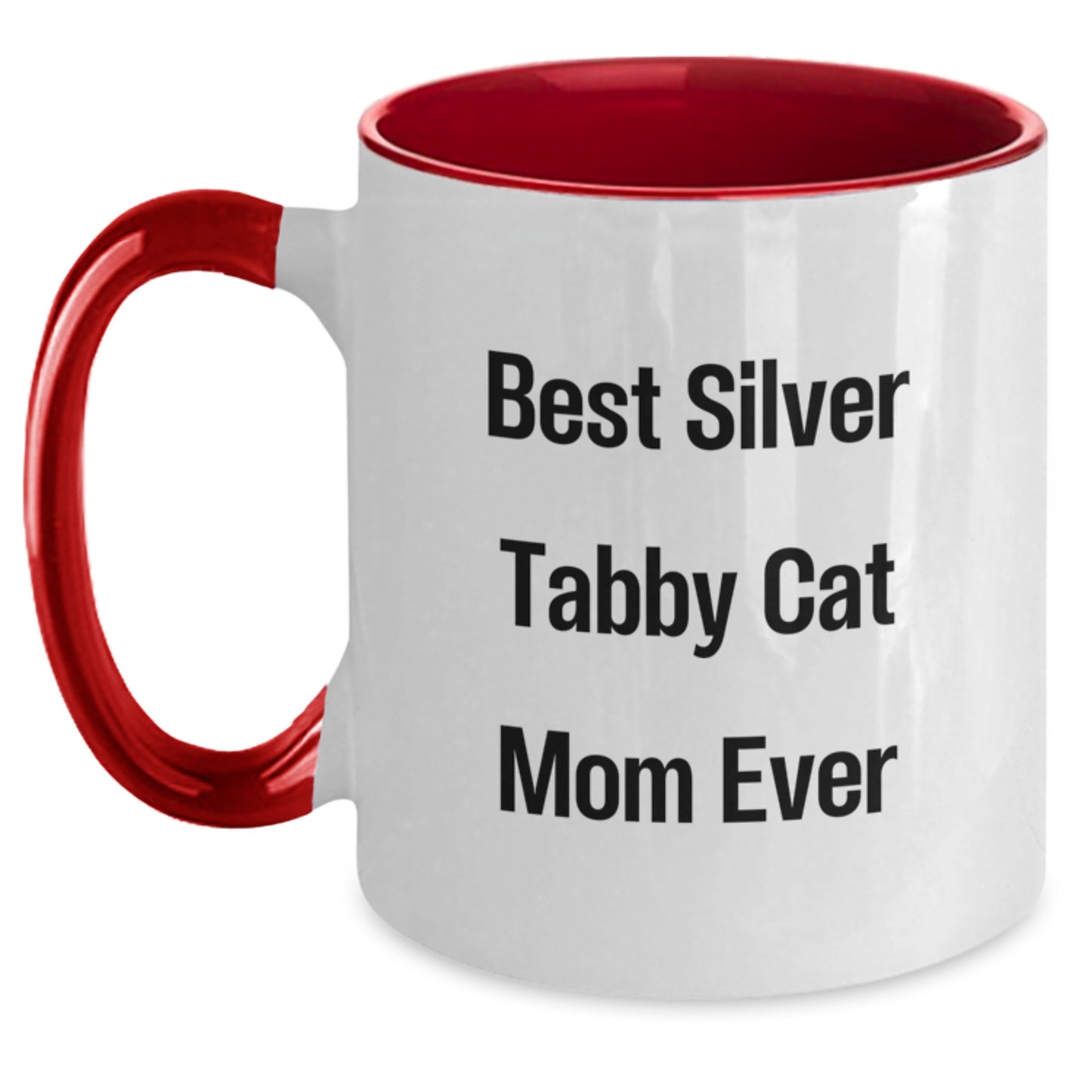 Funny Silver Tabby Cat Mom Gifts from Friends, Unique Birthday Unique Gifts for Silver Tabby Cat Lovers, Two Tone Coffee Mug - Main