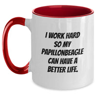 Load image into Gallery viewer, Papillon Dog Lover&#39;s Funny Quote Two Tone Coffee Mug, Gifts from Friends for Papillon Dog, Birthday Unique Gifts - Main
