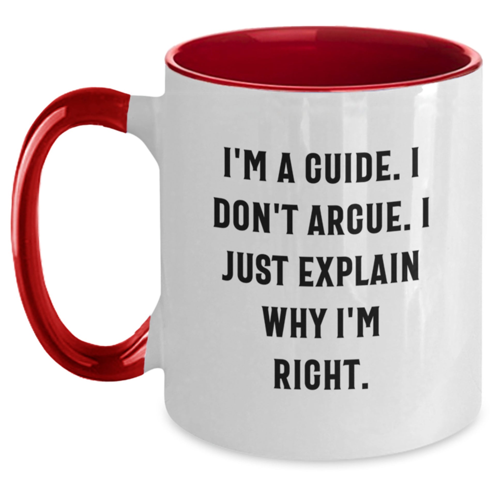 Guide Humor Graduation Gifts from Friends and Family, Two Tone Coffee Mug with Inspirational Quote - Main