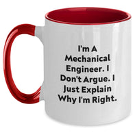 Load image into Gallery viewer, Mechanical Engineer Gifts, Funny Quote, Two Tone Coffee Mugs for Graduation, Gifts from Men to Mechanical Engineer Friends, Unique Graduation Gifts - Main
