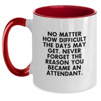 Load image into Gallery viewer, Funny Inspirational Gifts for Attendants from Friends, Christmas Unique Gifts for Men, Two Tone Coffee Mugs with No Matter How Difficult Quote - Main
