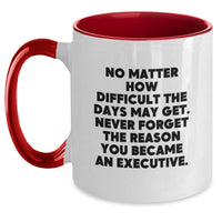 Load image into Gallery viewer, Executive Two Tone Coffee Mugs, Funny Christmas Unique Gifts for Men, Women, Coworkers, Family - Never Forget The Reason You Became An Executive - Main
