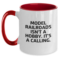 Load image into Gallery viewer, Funny Model Railroads Gifts from Friends, Gifts for Men, Unique Christmas Unique Gifts, Two Tone Coffee Mug - Main
